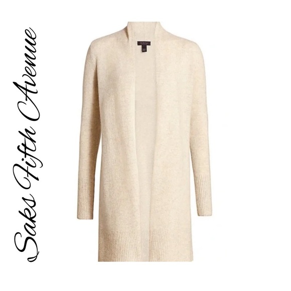 Saks Fifth Avenue Sweaters - Saks Fifth Avenue Cream & Beige Women's Luxurious Cashmere Cardigan NEW size M